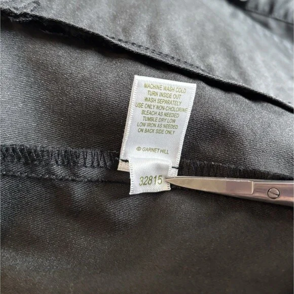 Garnet Hill Black Button Up Pockets Denim Look Moto Motorcycle Jacket Women’s 4 - Picture 4 of 8